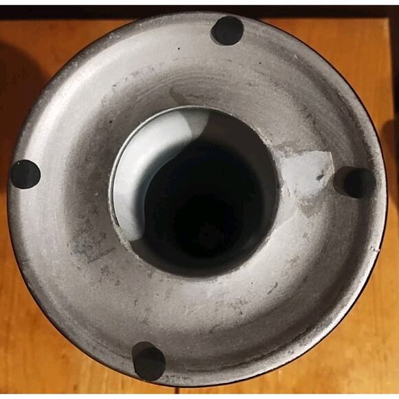 LARGE Candle Pillar STAND Silver color Pottery 4 inch pillar or taper Holiday - Picture 4 of 5